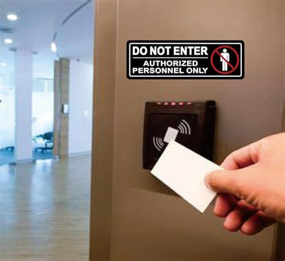 Do Not Enter Sign, Authorized Personnel Only Sign, Super Strong Self-Adhesive Design, Quick Installation, Suitable For Your Private Spaces And Business Restricted Areas (9×3 Inches, Black)