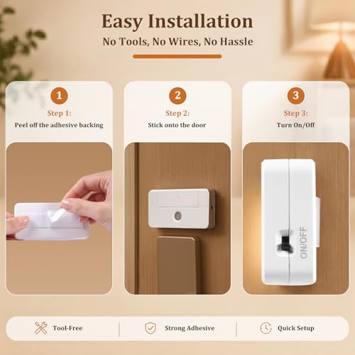 Keyhole Light 2 Pack, Wireless Motion Sensor Door Light with PIR