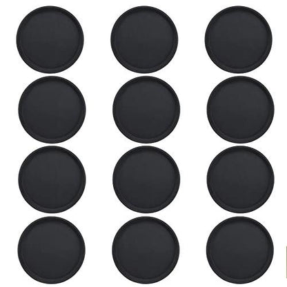 TrueCraftware- 11" Round Non-Slip Serving Trays Black Set of 12- Restaurant Serving Tray Rubber Lined Serving Tray Serving Coffee Appetizer Breakfast Perfect for Kitchen Café Hotel and Restaurants - color: Set of 12, size: 11 Inch
