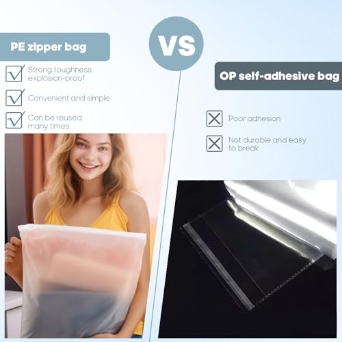 20x24 Inch Frosted Clothes Packaging Bags for Shipping 50Pcs No Vent Holes - size: 50Pcs-20x24 Inch