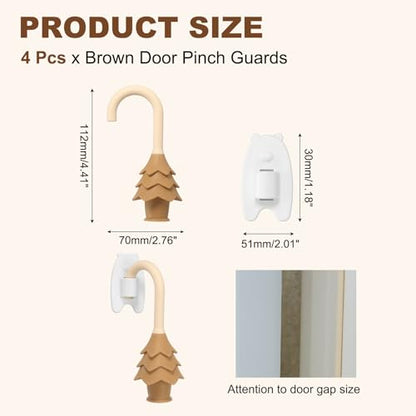 uxcell 4 Pcs Silicone Door Pinch Guard, Hanging Finger Pinch Guard, Brown - color: Brown