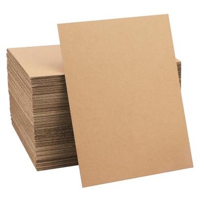 100 Pack 8.5"x 11" Corrugated Cardboard Sheets, Flat Cardboard Layer Pads 2 mm Thickness, Flexible Packaging Inserts for Shipping, Mailing, and Crafts, by IHDYPPEW - size: 100 Pack 8.5"x 11" brown