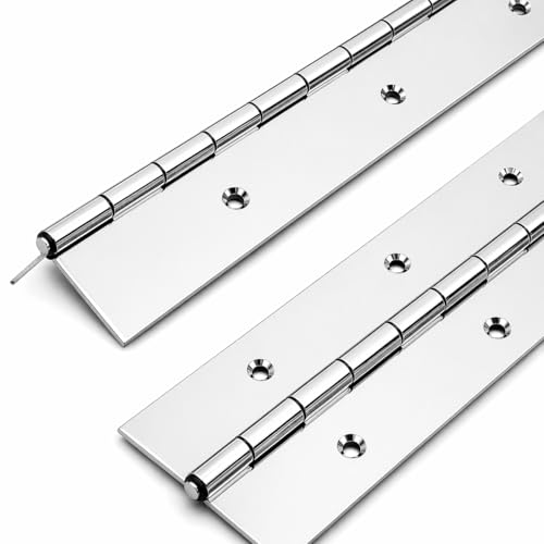 Heavy Duty Piano Hinge 30 Inch x 3 Inch Width Stainless Steel Piano Hinge 2 Pack 0.060'' Thick Continuous Hinge for Heavy Duty Cabinet Furniture Metal Plate Door Toolbox Wooden Box Industrial Project - size: 30 inch-1 pair
