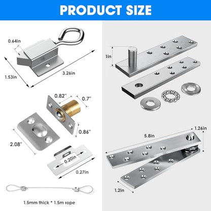 Pisman Pivot Door Hinges Heavy Duty, 360 Rotation for Secret Door - style: Pull Cable Style