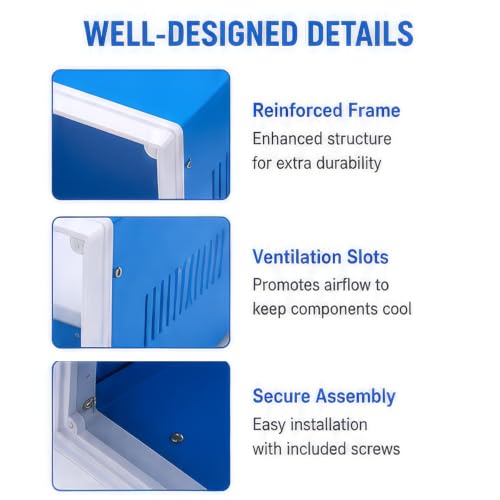 Metal Enclosure Project Box Electronic Junction Box DIY Electric Box Case - size: 9.84" x 7.48" x 4.33"