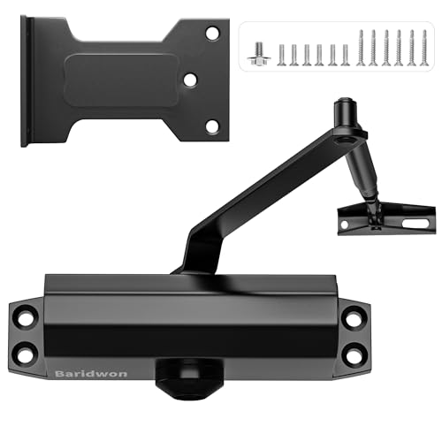 Soft Close Door Closer for Residential, LetBlack Finish, No Hold-Open Feature, Small Size (Perfect for Houses) - color: LetBlack, size: Small