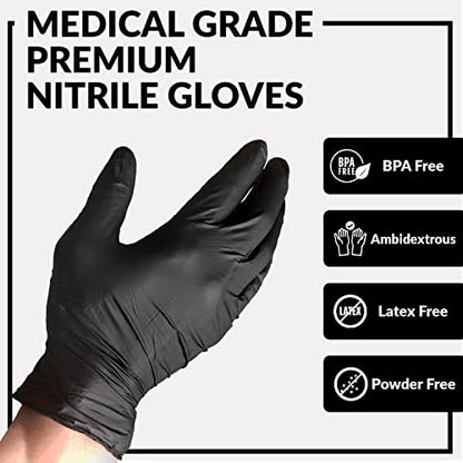 Klex Nitrile Exam Gloves - Medical Grade, Powder Free, Latex Rubber Free, Disposable, Food Safe - size: Large