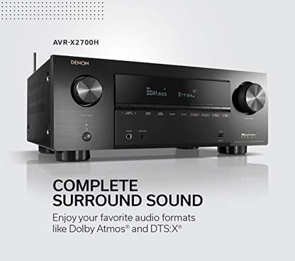 Denon AVR-X2700H 8K Ultra HD 7.2 Channel (95 Watt X 7) AV Receiver - Built for Gaming, Music Streaming, 3D Audio & Video, Alexa + HEOS - style: AVR-X2700H
