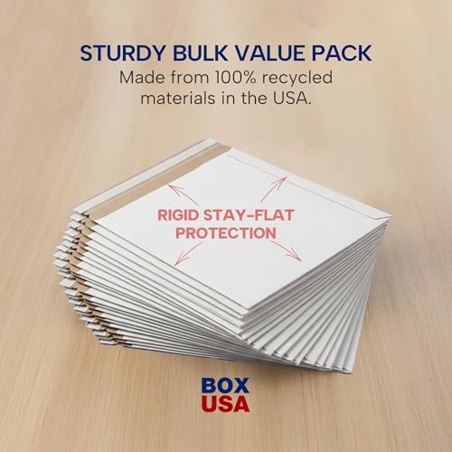 BOX USA Rigid Mailers 13 x 18 (100-Pack) - Cardboard Mailer Envelopes for Posters, Photography Prints, Certificates - Stay Flat - size: 13" x 18" (100-Pack)