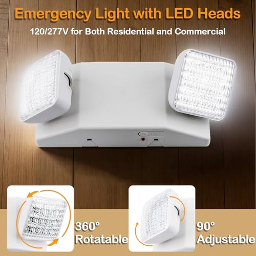 LIT-PaTH LED Emergency Light for Business, Battery Backup, 12 Pack - size: 12 pack