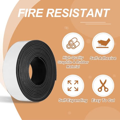Smoke Fire Seal Strip 9.8Ft 35mm/1.38" Wx 2mm/0.08" T Black - color: Black, size: 9.8FT x 35mm / 1.38" W x 2mm / 0.08" T