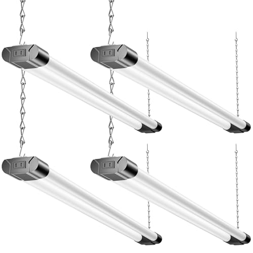 BBOUNDER 4Pack 3FT LED Shop Light, 65000K, 3300LM, Linkable for Garage - color: Black, size: 3ft