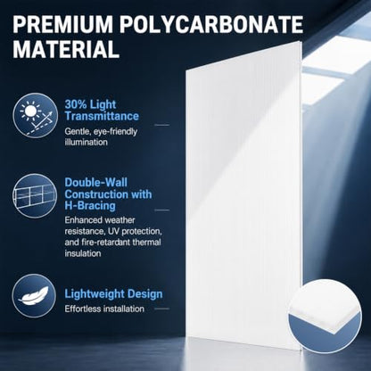 4 Pack 23.75" x 47.75" x 0.2" Fluorescent Light Covers