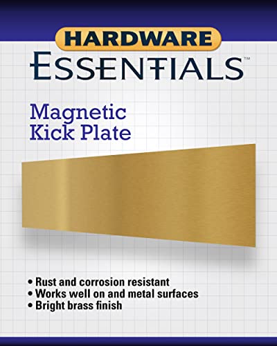 Hardware Essentials Magnetic Kick Plate, Aluminum, Brass Finish 8 x 34”, 852750