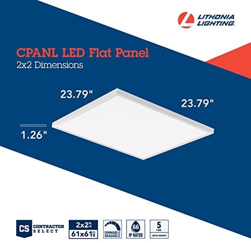 Lithonia Lighting 2x2 LED Flat Panel Light, 3300 Lumens, 3500K/4000K/5000K - size: 2 feet x 2 feet, style: 3300 Lumens