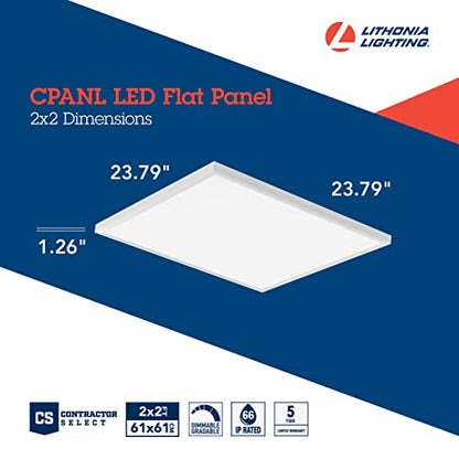 Lithonia Lighting 2x2 LED Flat Panel Light, 3300 Lumens, 3500K/4000K/5000K - size: 2 feet x 2 feet, style: 3300 Lumens