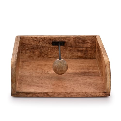 Rustic Farmhouse Wood Napkin Holder, Napkin Holder for kitchen Tables, Counter tops, Indoor and outdoor, Picnic, Restaurants, Cafe, Vintage Home decor (8" X 8" X 2.8")