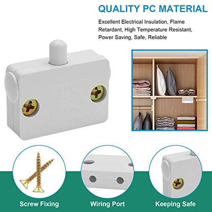 2Pcs Cabinet Light Switch, White - color: White 2PCS