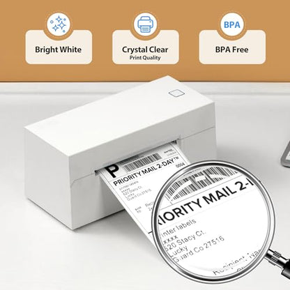 Fanfold 4" x 6" Direct Thermal Labels 2000 Thermal Printer Paper 4 Stacks Shipping Labels - style: 2000 Labels-White