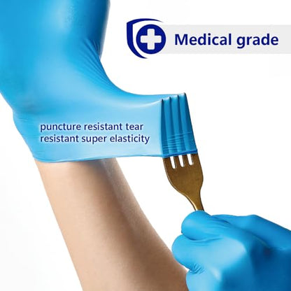 Safe Health Nitrile Exam Gloves – 4 mil, Latex-Free, Powder-Free, Disposable, Blue, Medical Grade, Food, Cleaning Use - size: Medium, style: Royal Blue - Case of 1000