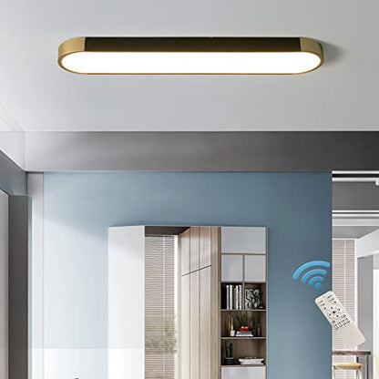 Tioolo Modern Ceiling Light, Dimmable LED Ceiling Light with Remote, 27.5in - color: Black+Gold/36W, Painted
