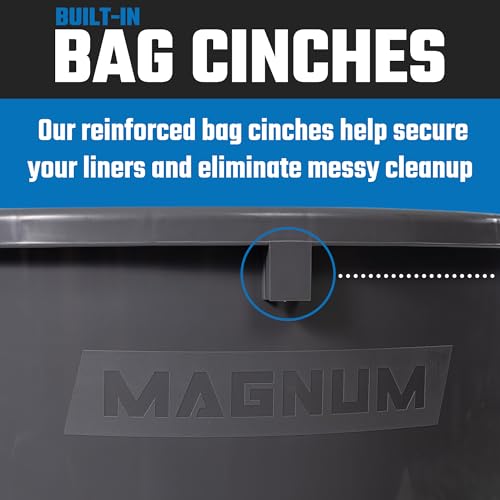 Magnum Gray 44 Gallon Trash Can, Construction Grade, Heavy Duty Plastic, Jobsite Ready for Handling and Holding Garbage CMTC-C000-44G05 (5 Pack) - color: Gray, size: 44 Gallon, style: Can Only