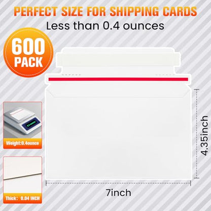 600 Pack Rigid Mailers, 7"x4.35" Premium Trading Card Shipping Envelopes - size: 600 Pack