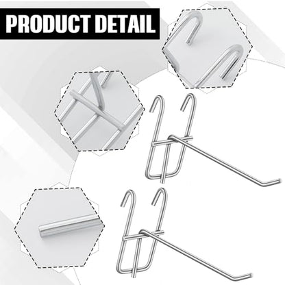 Moxweyeni 25 Pack Grid Wall Hooks, 6 Inch Silver Gridwall Hanger - color: Silver, size: 6 Inch