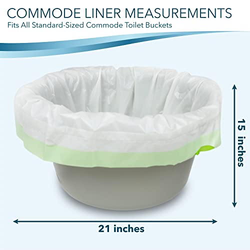 TidyCare Bedside Commode Liners for Portable Toilet Chair Bucket and Bedpan | Value Pack of 96 Disposable Waste Bags for Adults in Medical Care | Universal Fit Portable Toilet Liners - size: 1 Count (Pack of 96)