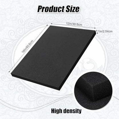 12 Pcs Polyurethane Foam Sheets, 12" X 16" X1" Tool Box Polyurethane Pads