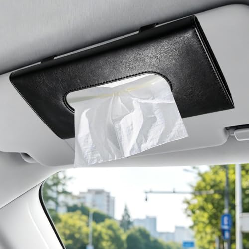 Car Visor Tissue Holder, Car Tissue Organizer, 23 * 12.5cm - color: Black