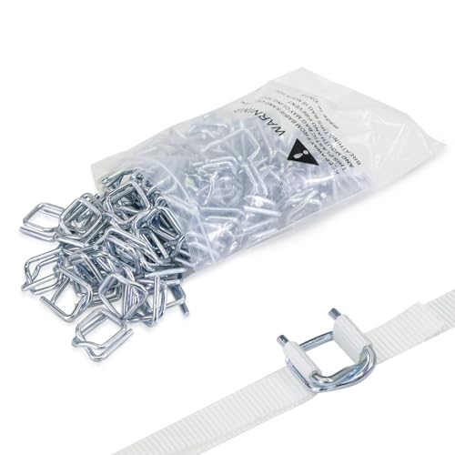 Heavy Duty Galvanized Wire Buckle for 3/4" Width Cord Strapping (Pack of 100)-Wire Buckles with Galvanized Coating - size: 3/4" Galvanized, style: 100 Pack