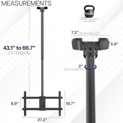 VIVO Back-to-Back Dual TV Ceiling Mount, 43-86 inch Screens, MOUNT-VC286-5 - size: Dual Mount