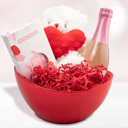 Art Secret Crinkle Cut Paper Shred Filler for Packing and Filling Gift Baskets - 2 LB (Red) - color: Red