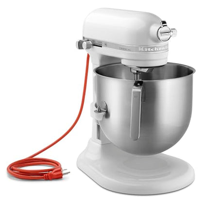 KitchenAid NSF Certified Commercial Series 8-Qt Bowl Lift Stand Mixer - KSM8990 - color: White, style: No Bowl Guard