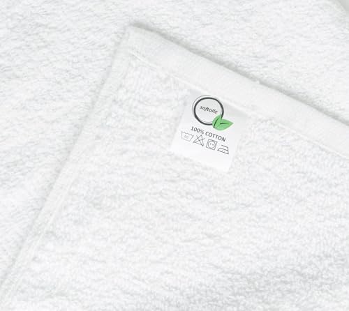 Salon Towels – Pack of 24 (16"x27") 100% Cotton Ring Spun – Ultra Soft, Highly Absorbent Hand Towels – Bulk for Spa, Gym & Salon (White, Salon Towels – Pack of 24 (16"x27") - color: White