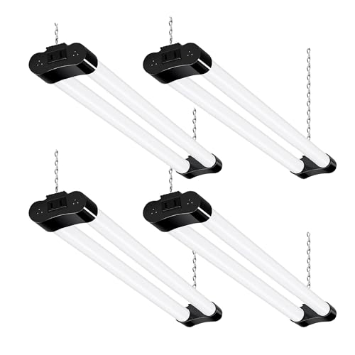 Hykolity 2FT LED Shop Lights,22W (200W Equivalent) 2400LM,4 Pack - color: Black, size: 2FT-4pack