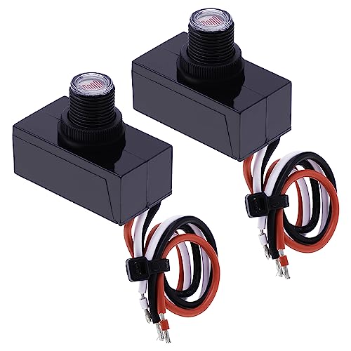 OhLectric Photoelectric Sensor - 208-227V Flush Mount Photoelectric Switch - 2000W Tungsten Rating - UL Listed & Weatherproof - Dusk to Dawn Photocell Sensor for Outdoor Lighting, Pack Of 2 - OL-45163 - size: 208-227V Flush Mount