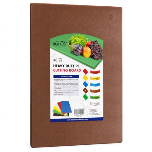 New Star Foodservice 15" x 20" Brown Cutting Board - color: Brown, size: 20"L x 15"W