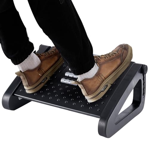 CasaZenith Foot Rest, Six Heights Adjustable Foot Rest Under Desk at Work - color: Black