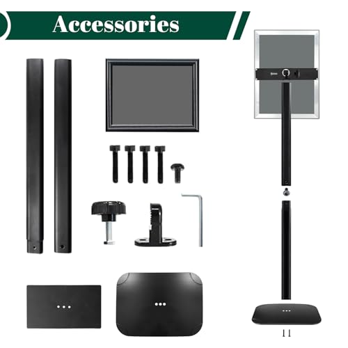 Heavy Duty Pedestal Sign Holder, 8.5 x 11" Floor Standing Sign Holder - color: Black, size: 8.5x11in