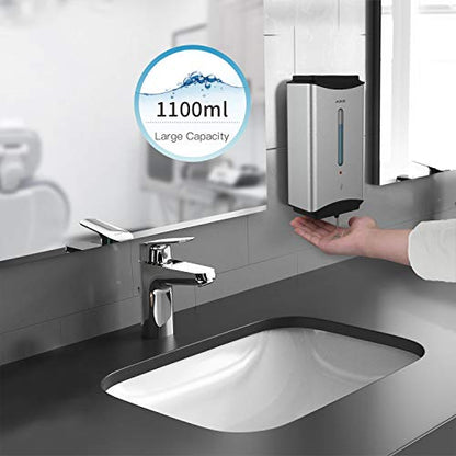 AIKE Heavy Duty Automatic Soap Dispenser,37oz for Bathroom,Brushed Steel - color: Brushed Stainless Steel