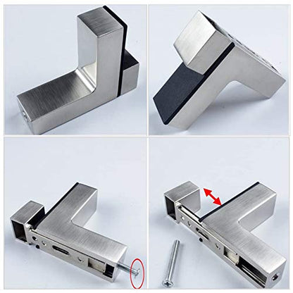 AWEN 4pcs Solid Metal Adjustable Wood/Glass Shelf Bracket Wall Mount, Shelf Holders，3-28mm Thick Adjustable Shelf Bracket, 25lbs Load，Brushed Nickel - size: Brushed Nickel-4PCS