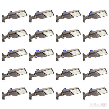 YXL LED Parking Lot Shoebox Light with Dusk to Dawn Photocell, 45000LM 5000K Daylight Arm Mount, IP65 Waterproof Area Light for Parking Lot Sports Stadium 300W 16Pack - size: 300W Arm 16Pack