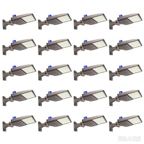 YXL LED Parking Lot Shoebox Light with Dusk to Dawn Photocell, 45000LM 5000K Daylight Arm Mount, IP65 Waterproof Area Light for Parking Lot Sports Stadium 300W 16Pack - size: 300W Arm 16Pack