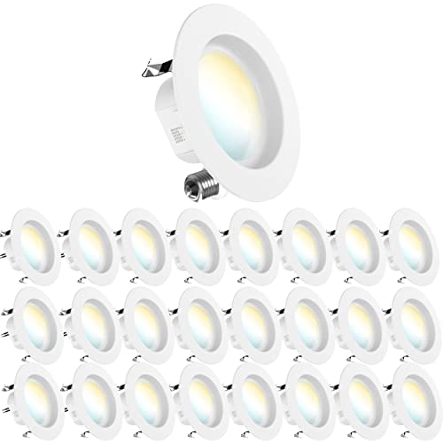 Sunco 24 Pack 4 Inch Retrofit LED Recessed Can Lights, 5CCT, 11W=40W - size: 4"