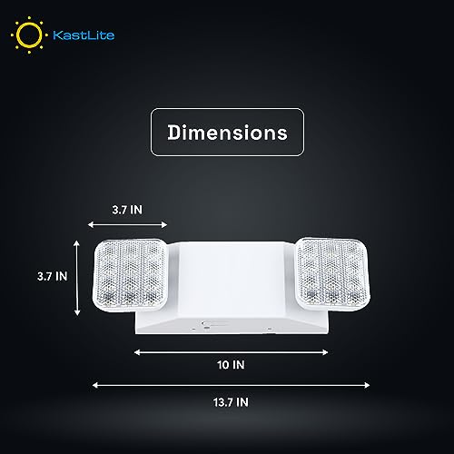 KASTLITE Commercial LED Emergency Light, Square Style, 2-Pack Set - color: WHITE - SQUARE, size: 2 Pack