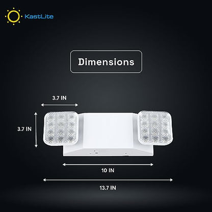 KASTLITE Commercial LED Emergency Light, Square Style, 2-Pack Set - color: WHITE - SQUARE, size: 2 Pack