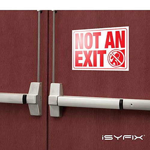iSYFIX Not an Exit Signs Stickers, 10x7 Inch, 2 Pack, Red & White