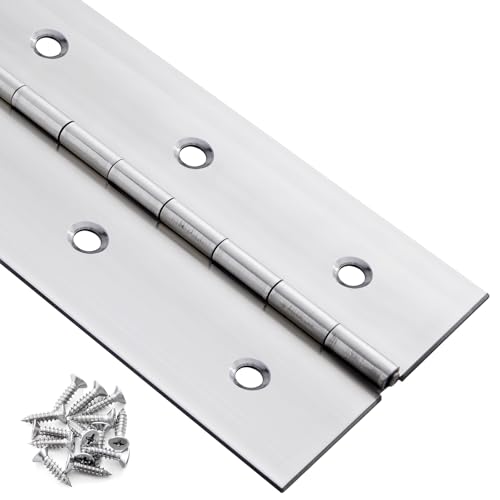 Heavy Duty Piano Hinge 48 Inch x 3 Inch, 0.060" Leaf Thickness - color: Silver, size: 48 Inch